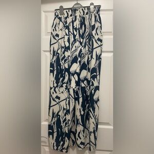 lululemon athletica Navy and White Wide Leg Pants